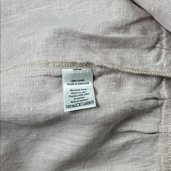 Crown Linen Designs Light Pink 100% Linen Sun Dress With Pockets Sz L/ XL - Picture 7 of 13